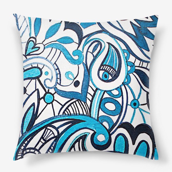 Подушка «Синий орнамент»