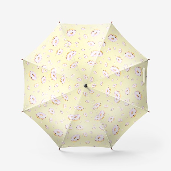 Зонт «Пончики на желтом (мелкий узор)»