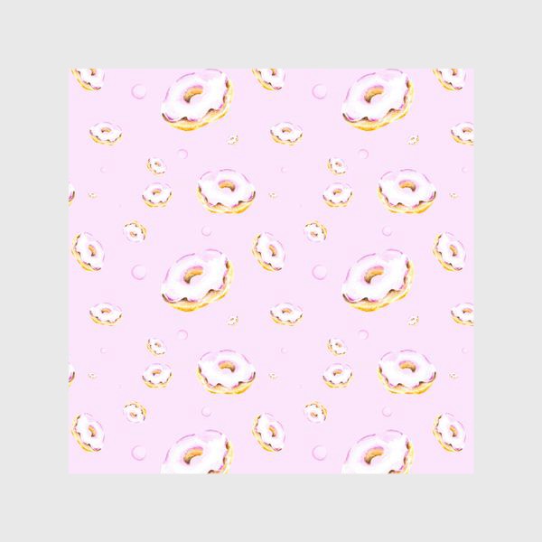 Шторы «Пончики на розовом (мелкий узор)»