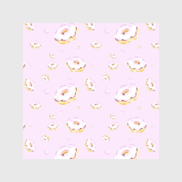 Скатерть «Пончики на розовом (мелкий узор)»