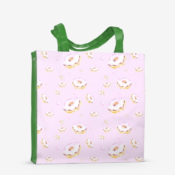 Сумка-шоппер «Пончики на розовом (мелкий узор)»