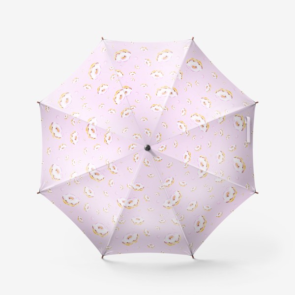 Зонт «Пончики на розовом (мелкий узор)»