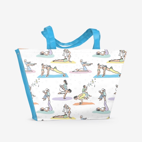 Пляжная сумка «спорт йога стретчинг | мамы и дети»