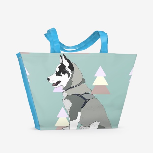 Пляжная сумка «щенок хаски»