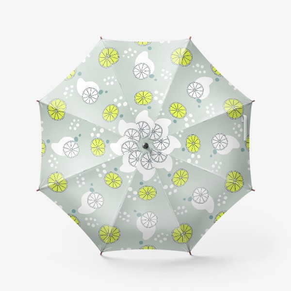 Зонт «Лимонный узор на сером фоне»