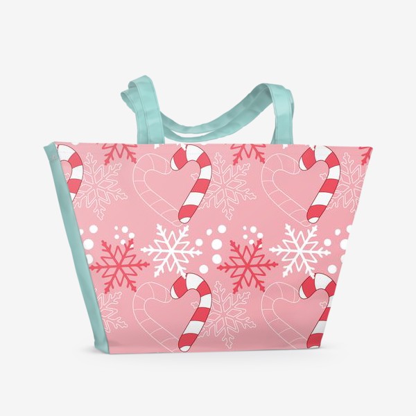 Пляжная сумка «Новогодний узор для влюбленных»