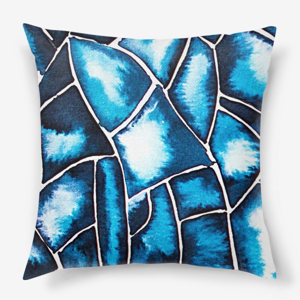 Подушка «Синяя акварель»