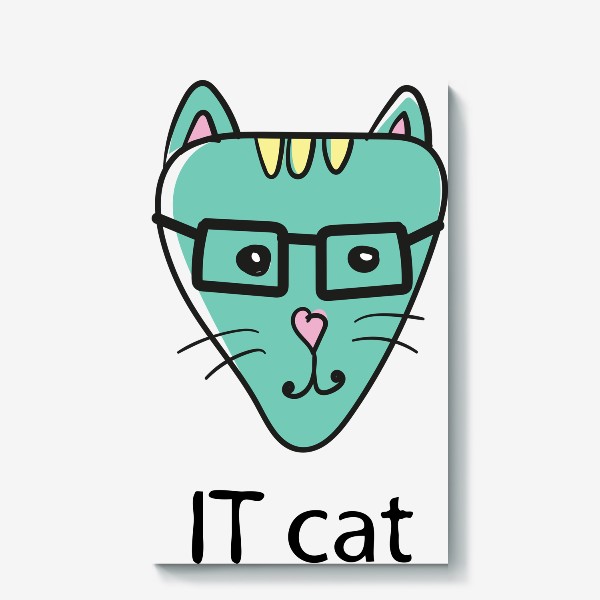 Холст «IT cat - АйТи кот в очках - Игра слов»