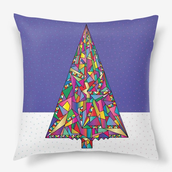 Подушка «Новогодняя елка геометрия»