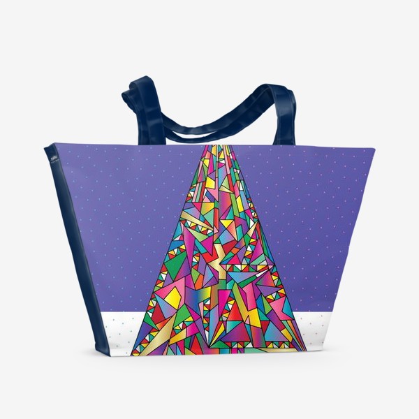 Пляжная сумка «Новогодняя елка геометрия»