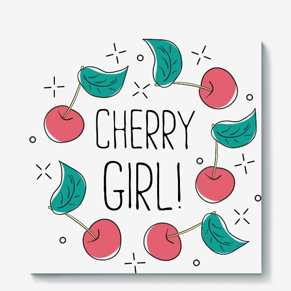 Холст «Cherry Girl - Вишневый принт»