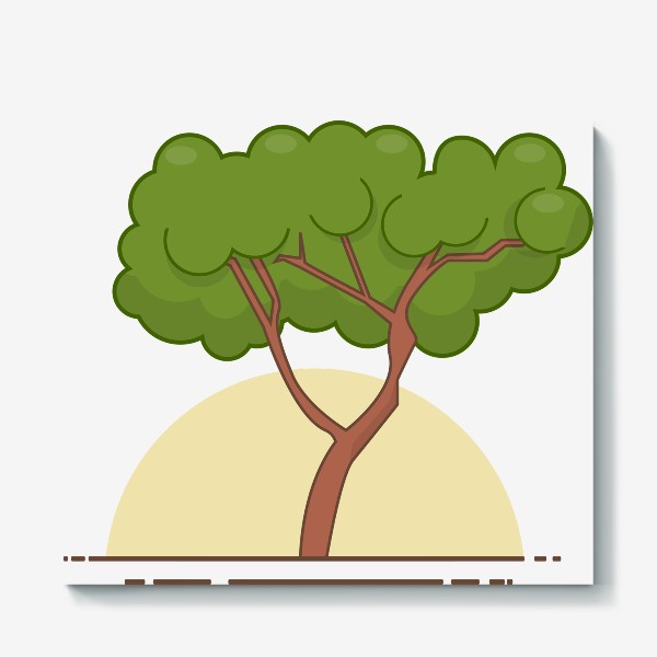 Холст «Дерево на закате»