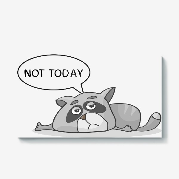 Холст «Not today - Не сегодня, уставший кот»