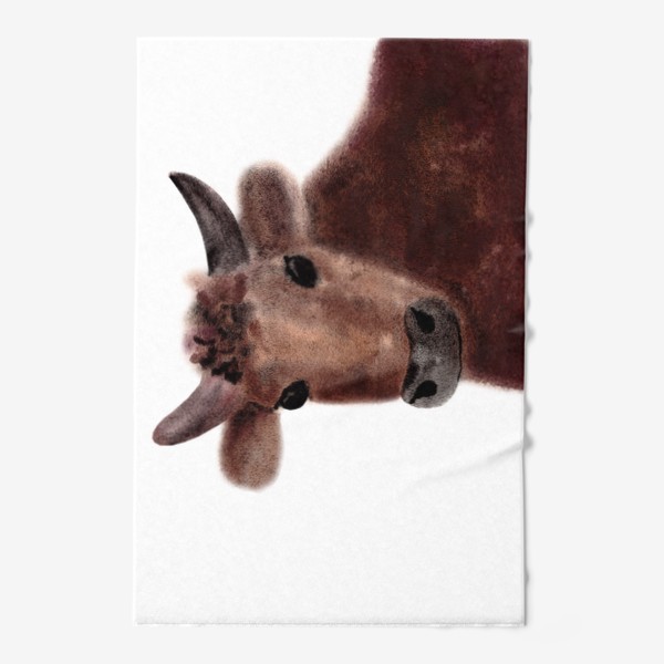 Полотенце «Акварельный бык Борька»