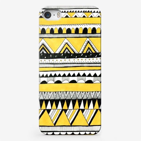 Чехол iPhone «Черно-желтый узор»