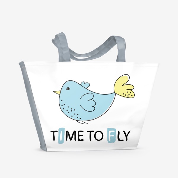 Пляжная сумка «Time to fly - Время летать - Птичка»