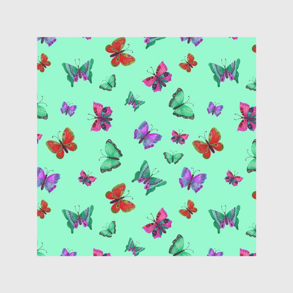 Скатерть «Бабочки на зеленом фоне»