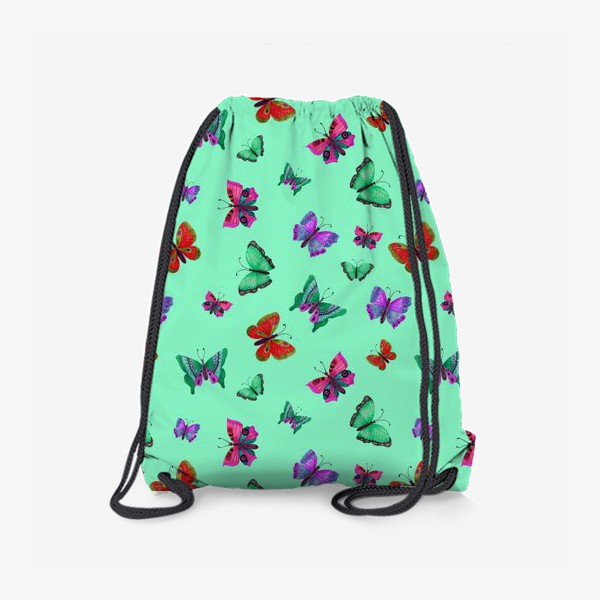 Рюкзак «Бабочки на зеленом фоне»