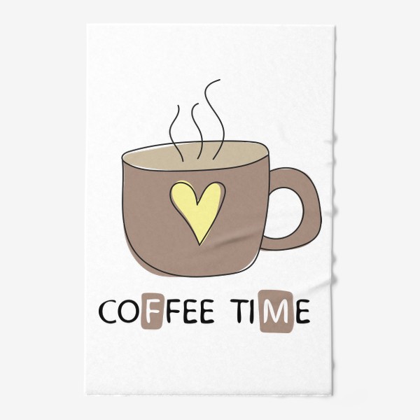 Полотенце «Coffee time - Коричневая чашка кофе»