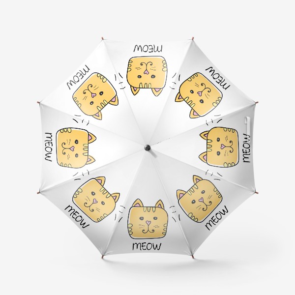 Зонт «Meow - Мяу. Милый принт с желтым котом»