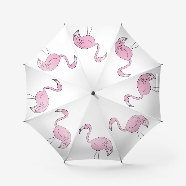Зонт «Розовый фламинго - милый принт»