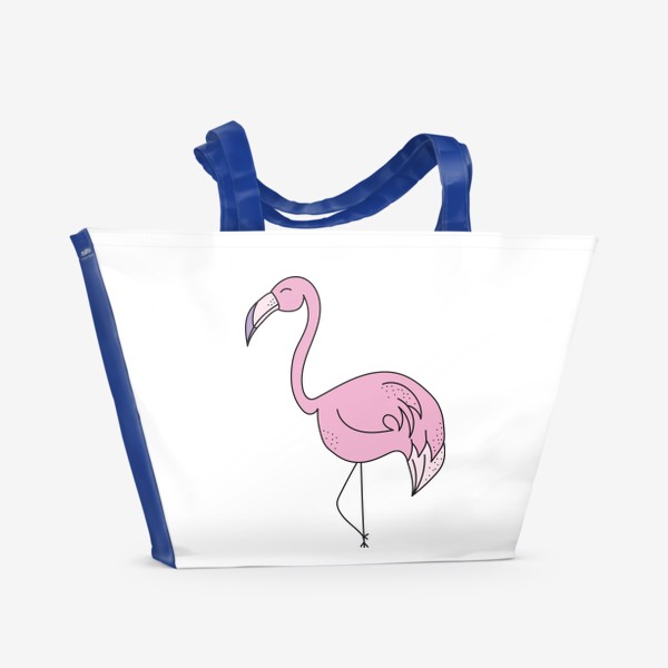 Пляжная сумка «Розовый фламинго - милый принт»