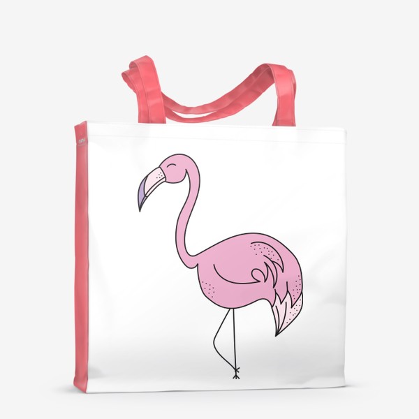 Сумка-шоппер «Розовый фламинго - милый принт»