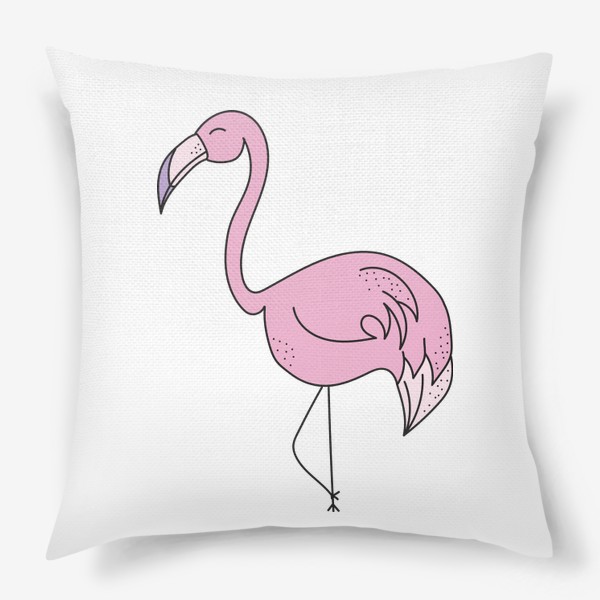 Подушка «Розовый фламинго - милый принт»