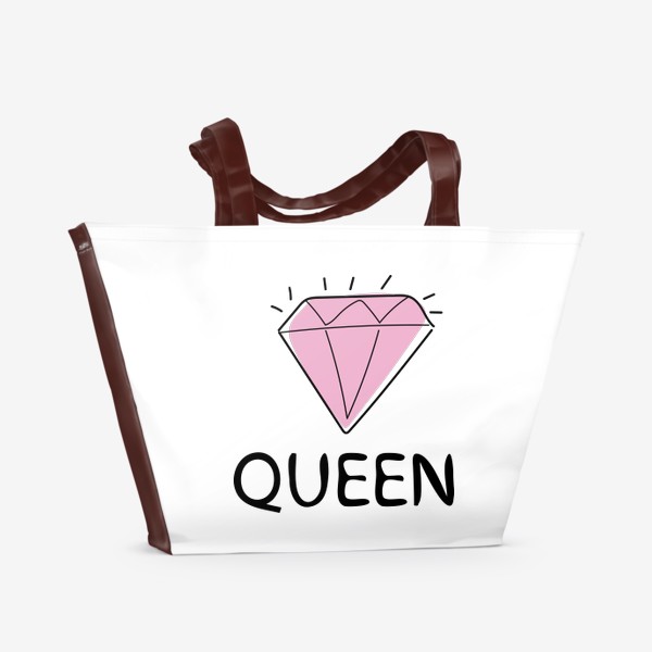 Пляжная сумка «Queen - Королева и розовый бриллиант »
