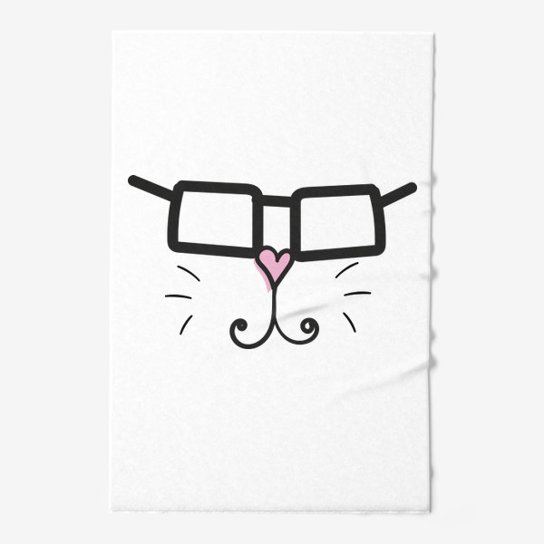 Полотенце «Кошачья мордочка в очках»