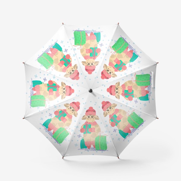 Зонт «Новогодний бычок. Символ 2021.»