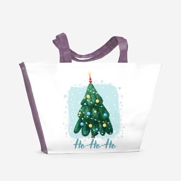 Пляжная сумка «Новогодняя зеленая елка »
