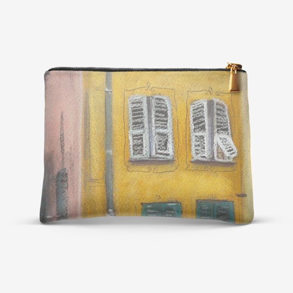 Косметичка &laquo;Желтый дом в Венеции. Городской скетч. Архитектура Италии. Пастель&raquo;