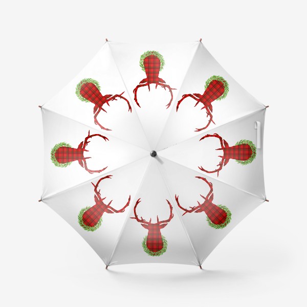 Зонт «Рождественский олень с венком»