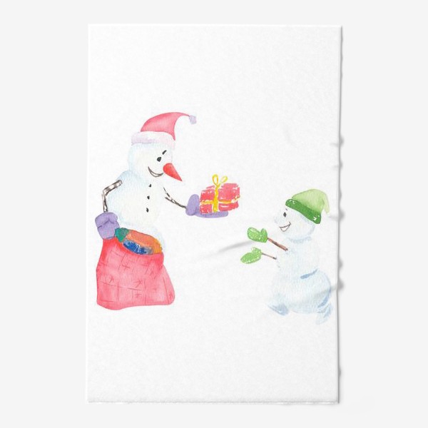 Полотенце «Снеговики. Подарки на новый год»