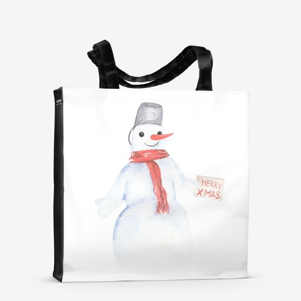 Сумка-шоппер «Снеговик с открыткой. Новый год»