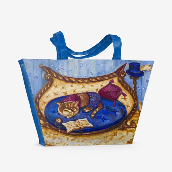 Пляжная сумка «Начитанный кот.»