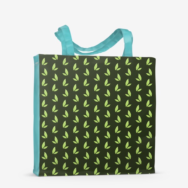 Сумка-шоппер «Узор "Листья" на зеленом фоне»