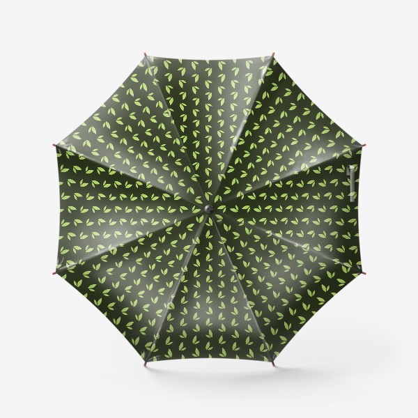 Зонт «Узор "Листья" на зеленом фоне»
