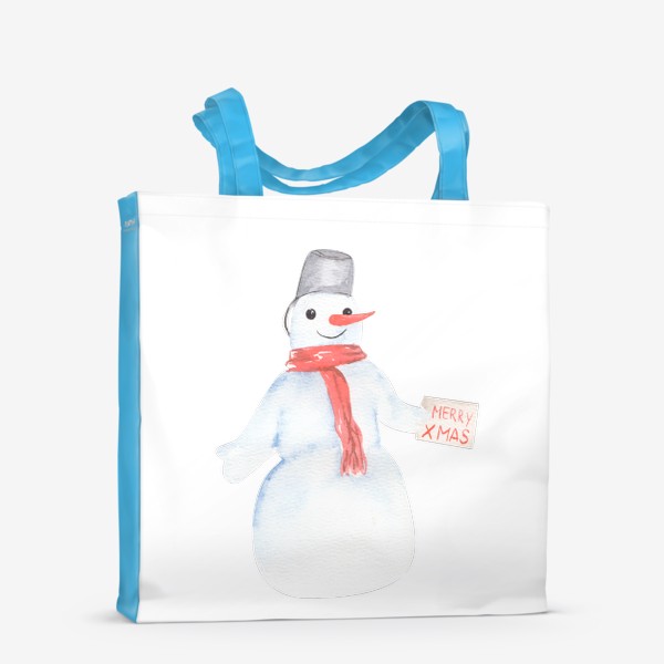 Сумка-шоппер «Снеговик с открыткой. Новый год»