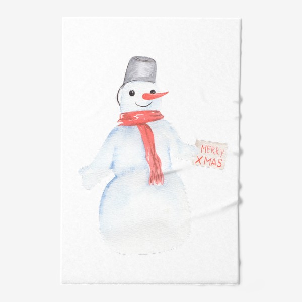 Полотенце &laquo;Снеговик с открыткой. Новый год&raquo;