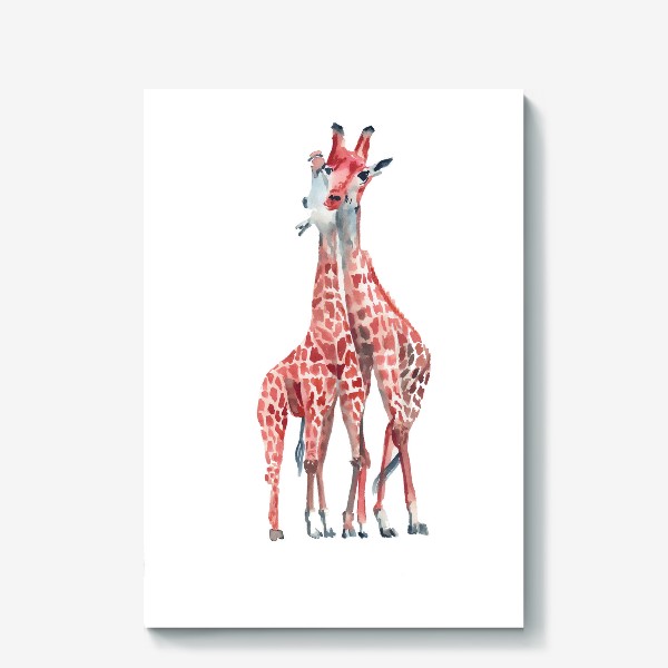 Холст «Влюбленные жирафы»