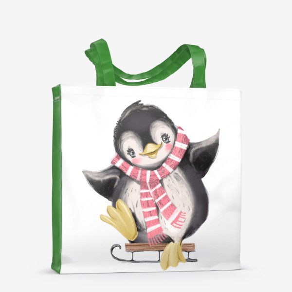 Сумка-шоппер «Новый год и Рождество, Пингвин»