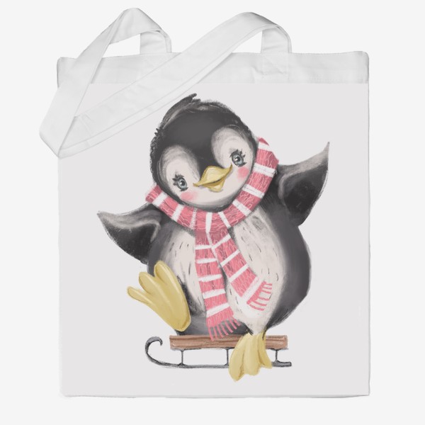 Сумка хб «Новый год и Рождество, Пингвин»