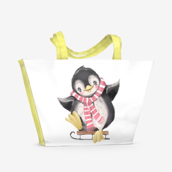 Пляжная сумка «Новый год и Рождество, Пингвин»