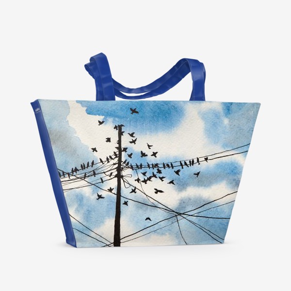 Пляжная сумка «Птицы. Небо»