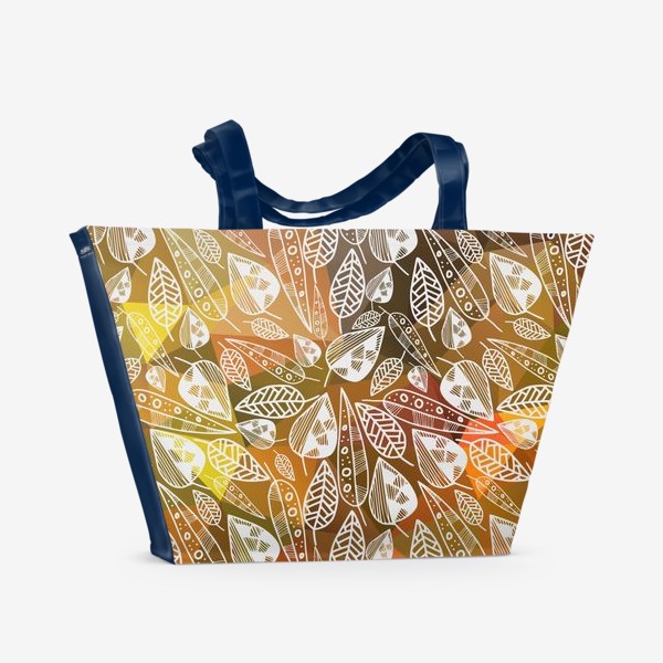 Пляжная сумка «Очень осенний паттерн с листьями»