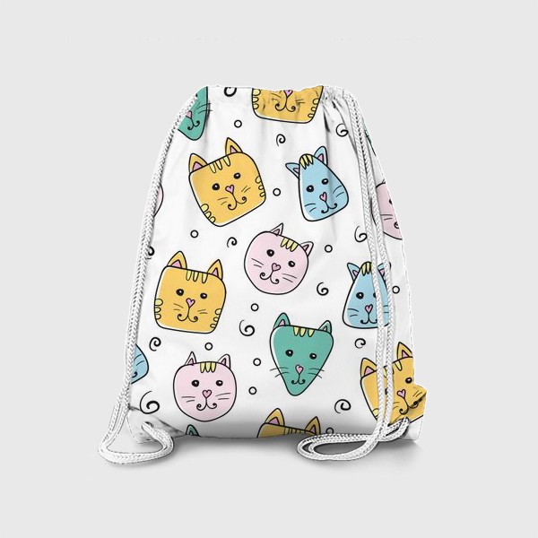 Рюкзак «Паттерн - Разноцветные котята»