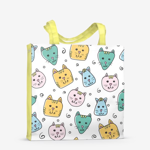 Сумка-шоппер «Паттерн - Разноцветные котята»