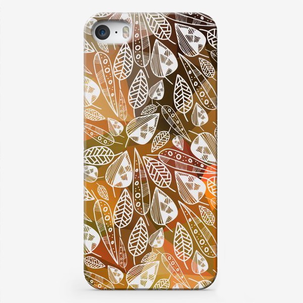 Чехол iPhone «Очень осенний паттерн с листьями»